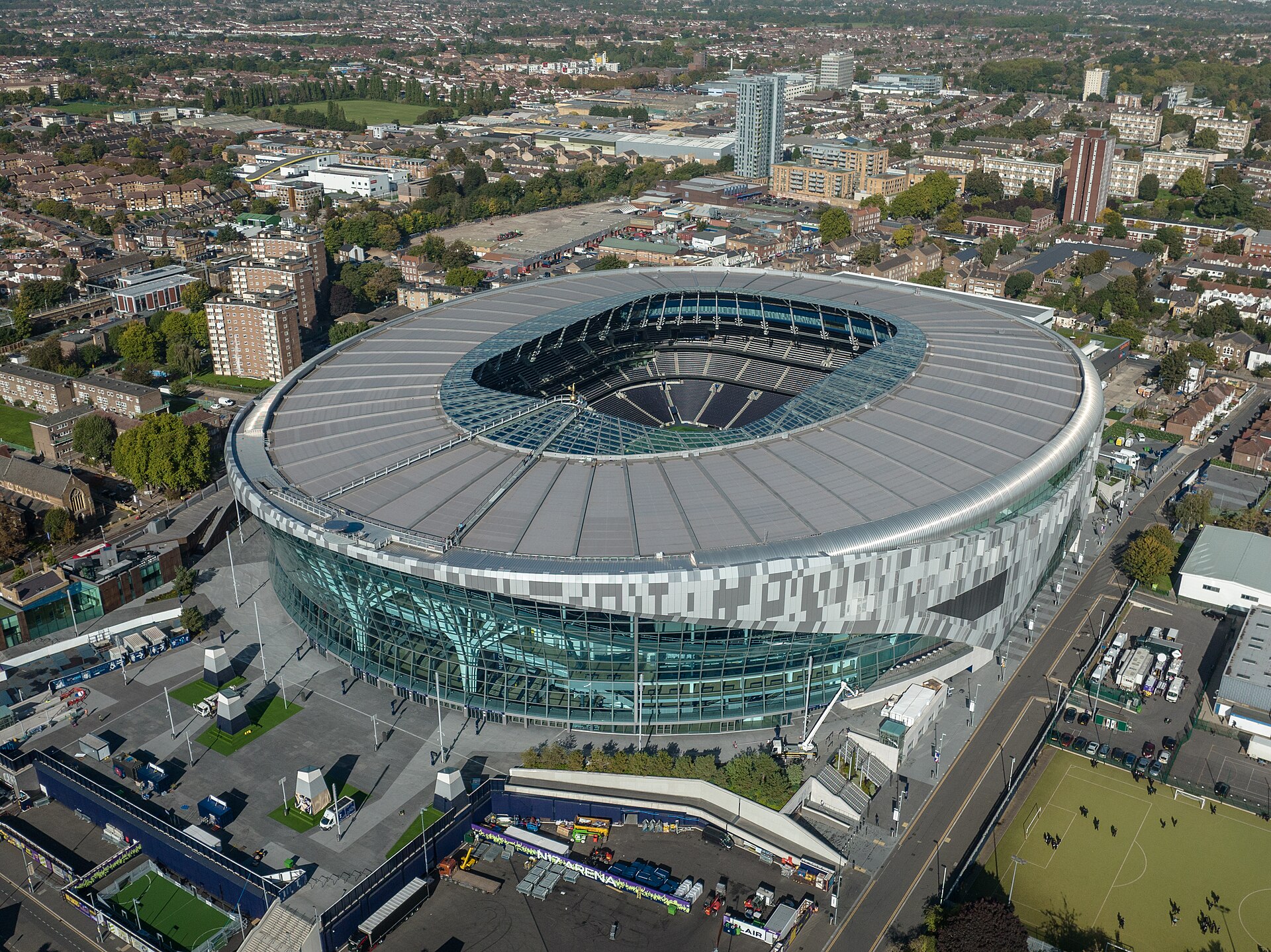 Luftfoto af Tottenham Hotspur Stadium