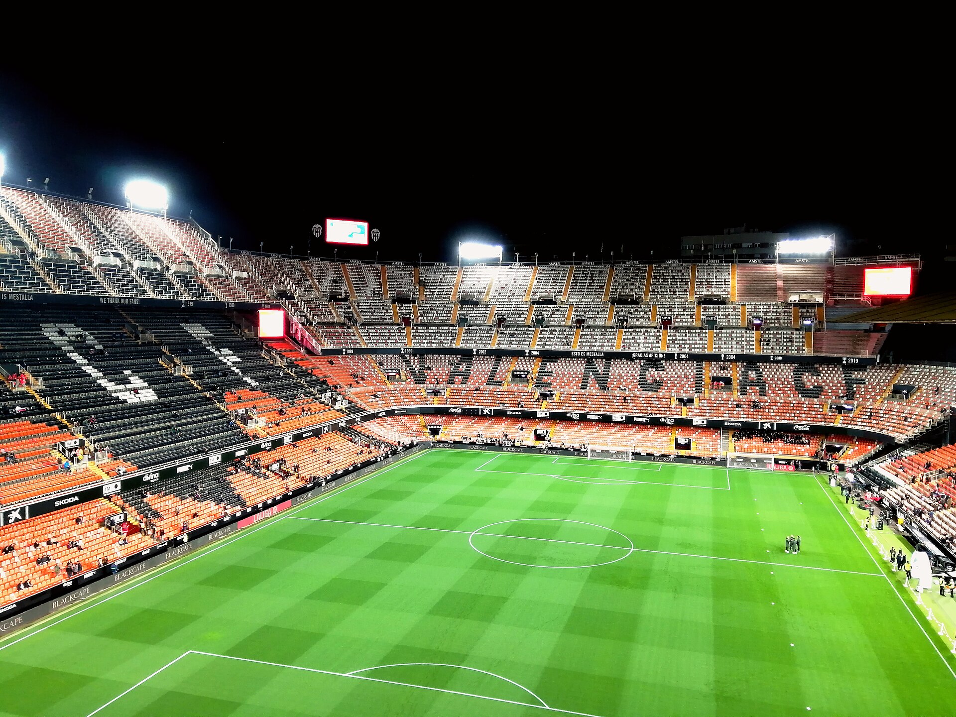 Mestalla om aftenen